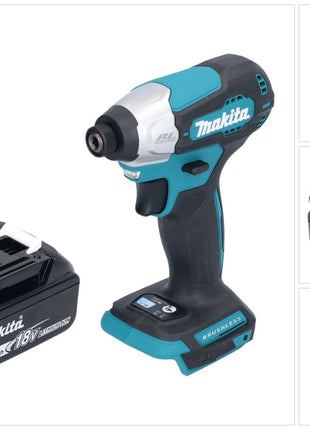 Makita DTD 157 T1 akumulatorowy klucz udarowy 18 V 140 Nm 1/4" bezszczotkowy + 1x akumulator 5,0 Ah - bez ładowarki