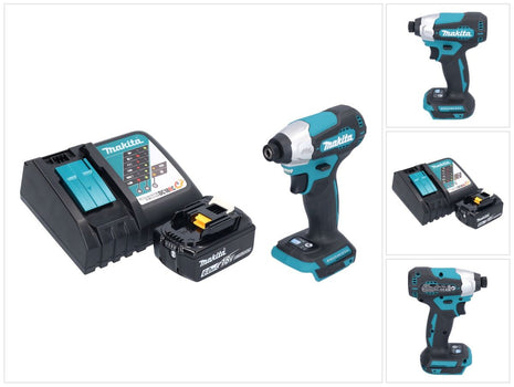 Avvitatore a impulsi a batteria Makita DTD 157 RG1 18 V 140 Nm 1/4" brushless + 1x batteria ricaricabile 6,0 Ah + caricabatterie