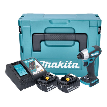 Makita DTD 157 RMJ cordless impact wrench 18 V 140 Nm 1/4" brushless + 2x rechargeable battery 4.0 Ah + charger + Makpac