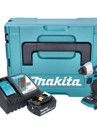 Makita DTD 157 RG1J Llave de impacto a batería 18 V 140 Nm 1/4" sin escobillas + 1x batería 6,0 Ah + cargador + Makpac