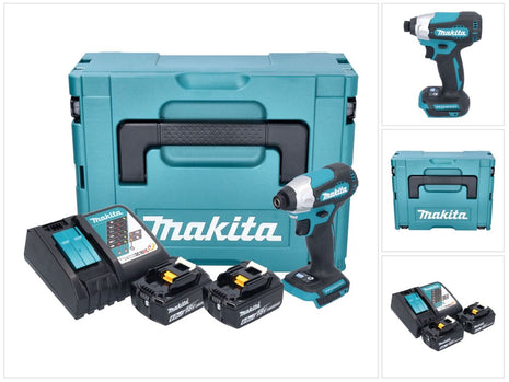 Avvitatore a impulsi a batteria Makita DTD 157 RGJ 18 V 140 Nm 1/4" brushless + 2x batteria ricaricabile 6,0 Ah + caricabatterie + Makpac