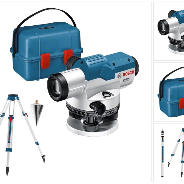 Bosch GOL 32 G Professional optical levelling instrument 400 Gon 120 m IP 54 ( 06159940AY ) + tripod BT 160 + measuring rod GR 500 + case