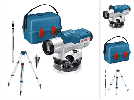 Bosch GOL 32 G Professional optical levelling instrument 400 Gon 120 m IP 54 ( 06159940AY ) + tripod BT 160 + measuring rod GR 500 + case