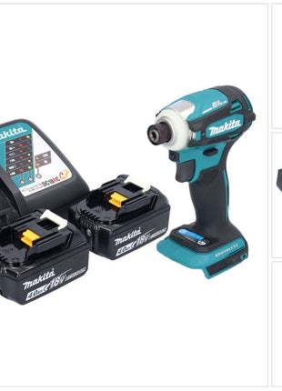 Makita DTD 172 RM akumulatorowy klucz udarowy 18 V 180 Nm 1/4" bezszczotkowy + 2x akumulator 4,0 Ah + ładowarka