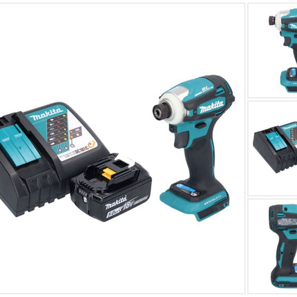 Makita DTD 172 RT1 akumulatorowy klucz udarowy 18 V 180 Nm 1/4" bezszczotkowy + 1x akumulator 5,0 Ah + ładowarka