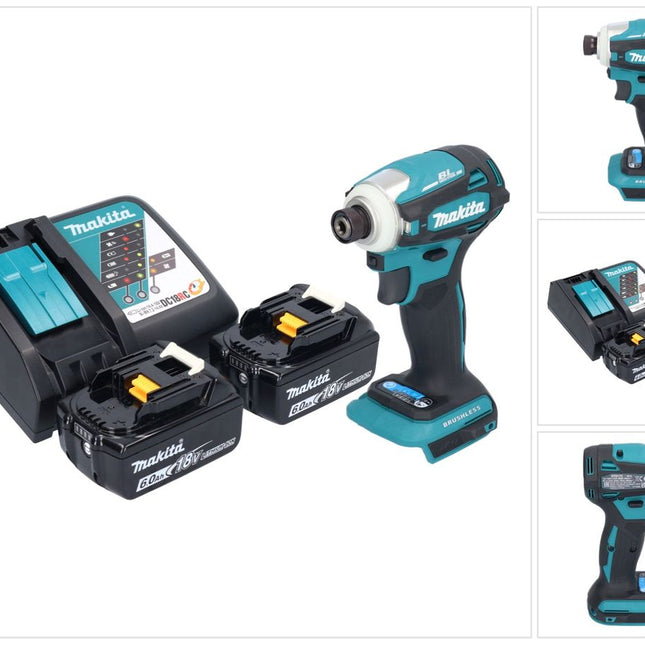 Avvitatore a impulsi a batteria Makita DTD 172 RG 18 V 180 Nm 1/4" brushless + 2x batteria ricaricabile 6,0 Ah + caricatore