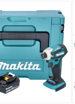 Makita DTD 172 F1J Clé à choc sans fil 18 V 180 Nm 1/4'' Brushless + 1x batterie 3,0 Ah + Makpac - sans chargeur