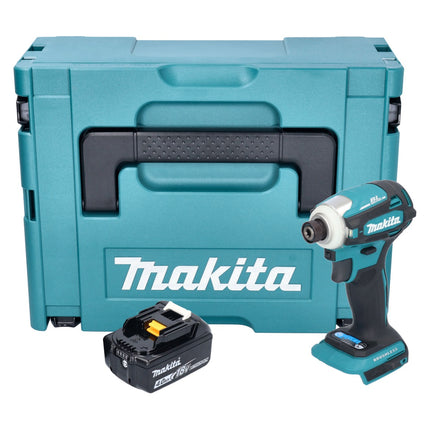 Makita DTD 172 M1J Akku Schlagschrauber 18 V 180 Nm 1/4" Brushless + 1x Akku 4,0 Ah + Makpac - ohne Ladegerät