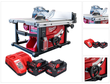 Sierra de mesa a batería Milwaukee M18 FTS210-802B 18 V 210 mm sin escobillas + 2x baterías 8,0 Ah + cargador