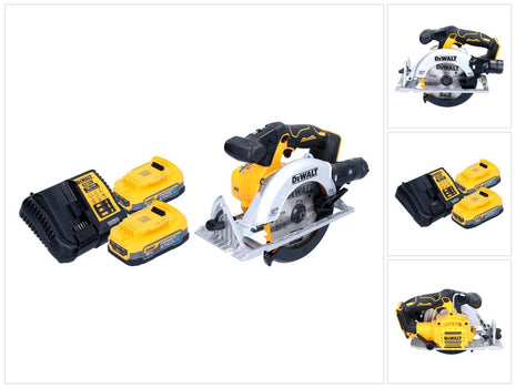 DeWalt DCS 565 E2 cordless circular saw 18 V 165 mm brushless + 2x Powerstack battery 1.7 Ah + charger