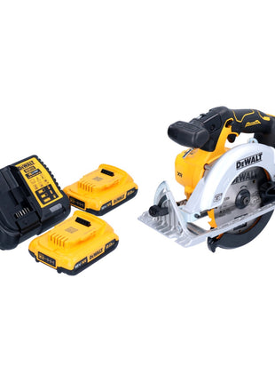 Sierra circular manual a batería DeWalt DCS 565 D2 18 V 165 mm sin escobillas + 2x baterías 2,0 Ah + cargador