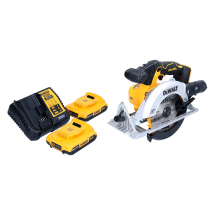 Akumulatorowa pilarka tarczowa DeWalt DCS 565 D2 18 V 165 mm bezszczotkowa + 2x akumulator 2,0 Ah + ładowarka
