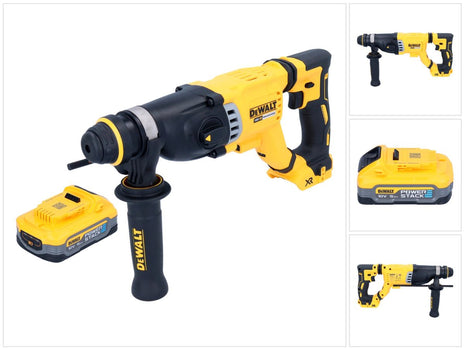 Martillo combinado a batería DeWalt DCH 263 N 18 V 3 J SDS Plus Brushless + 1x batería Powerstack 5,0 Ah - sin cargador