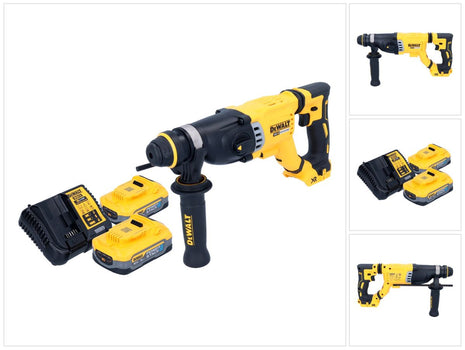 DeWalt DCH 263 H2 Marteau perforateur burineur sans fil 18 V 3 J SDS Plus Brushless + 2x Powerstack Batterie 5,0 Ah + Ladegert