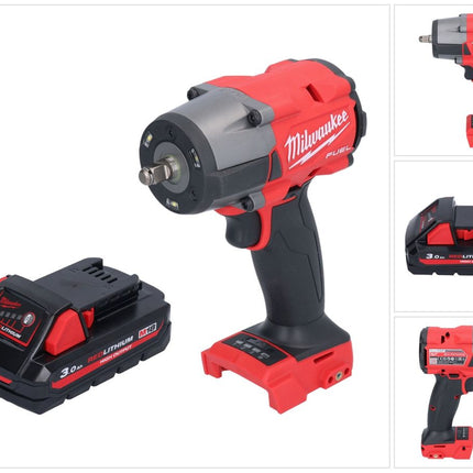 Milwaukee M18 FMTIW2F38-301 Clé à choc sans fil 18 V 745 Nm 3/8'' Brushless + 1x batterie 3,0 Ah - sans chargeur