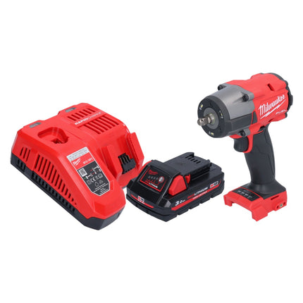 Milwaukee M18 FMTIW2F38-301 Clé à choc sans fil 18 V 745 Nm 3/8'' Brushless + 1x batterie 3,0 Ah + chargeur