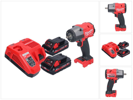 Milwaukee M18 FMTIW2F38-302 Akku Schlagschrauber 18 V 745 Nm 3/8" Brushless + 2x Akku 3,0 Ah + Ladegerät