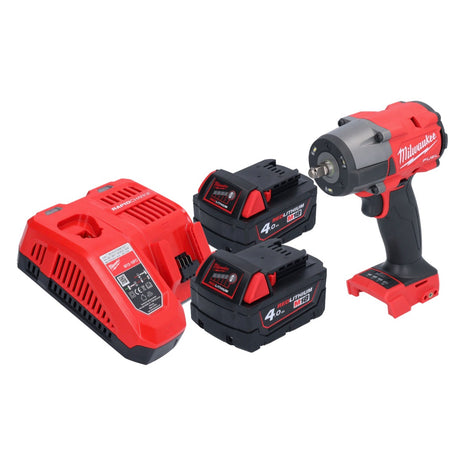 Llave de impacto a batería Milwaukee M18 FMTIW2F38-402 18 V 745 Nm 3/8" sin escobillas + 2x batería 4,0 Ah + cargador