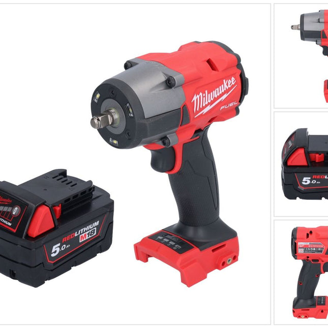 Milwaukee M18 FMTIW2F38-501 Llave de impacto sin cable 18 V 745 Nm 3/8" sin escobillas + 1x batería recargable 5.0 Ah - sin cargador