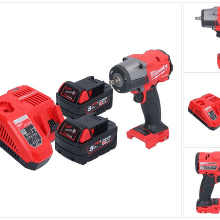 Milwaukee M18 FMTIW2F38-502 Llave de impacto sin cable 18 V 745 Nm 3/8" sin escobillas + 2x batería recargable 5.0 Ah + cargador