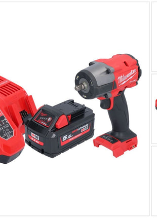 Milwaukee M18 FMTIW2F38-551 Avvitatore a impulsi a batteria 18 V 745 Nm 3/8" brushless + 1x batteria ricaricabile 5,5 Ah + caricatore