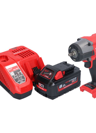 Milwaukee M18 FMTIW2F38-801 Cordless impact wrench 18 V 745 Nm 3/8" brushless + 1x rechargeable battery 8.0 Ah + charger