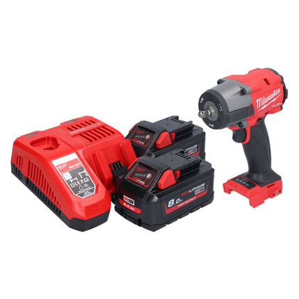 Milwaukee M18 FMTIW2F38-802 Cordless impact wrench 18 V 745 Nm 3/8" brushless + 2x rechargeable battery 8.0 Ah + charger