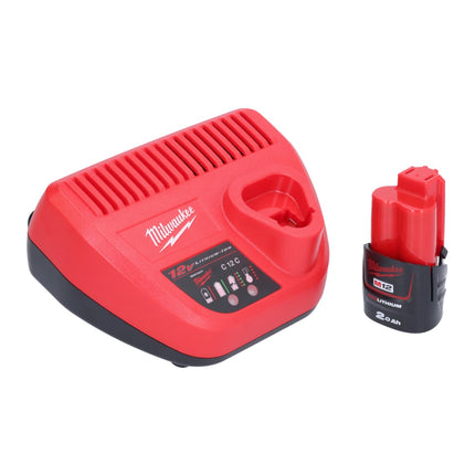 Milwaukee M12 FPD2-201 akumulatorowa wiertarka udarowa 12 V 45 Nm bezszczotkowa + 1x akumulator 2,0 Ah + ładowarka