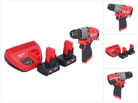 Milwaukee M12 FPD2-402 Akku Schlagbohrschrauber 12 V 45 Nm Brushless + 2x Akku 4,0 Ah + Ladegerät