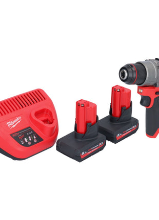 Perceuse à percussion sans fil Milwaukee M12 FPD2-502 12 V 45 Nm sans balais + 2 batteries 5,0 Ah + chargeur