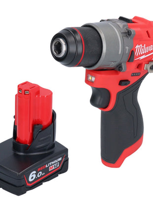 Taladro percutor inalámbrico Milwaukee M12 FPD2-601 12 V 45 Nm sin escobillas + 1x batería 6,0 Ah - sin cargador