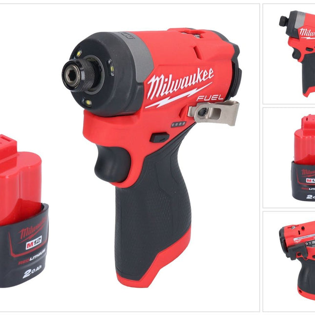 Avvitatore a impulsi a batteria Milwaukee M12 FID2-201 12 V 170 Nm 1/4" brushless + 1x batteria ricaricabile 2,0 Ah - senza caricabatterie