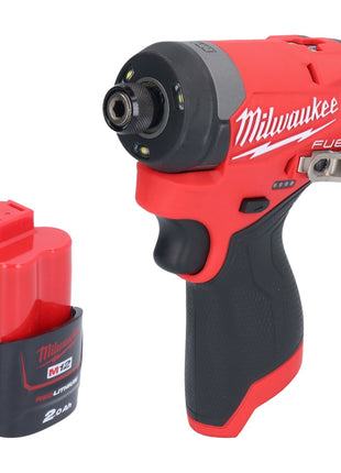 Llave de impacto a batería Milwaukee M12 FID2-201 12 V 170 Nm 1/4" sin escobillas + 1x batería 2,0 Ah - sin cargador