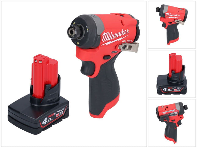 Llave de impacto a batería Milwaukee M12 FID2-401 12 V 170 Nm 1/4" sin escobillas + 1x batería 4,0 Ah - sin cargador