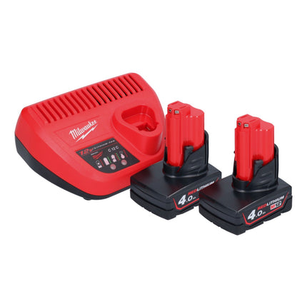 Llave de impacto a batería Milwaukee M12 FID2-402 12 V 170 Nm 1/4" sin escobillas + 2x batería 4,0 Ah + cargador