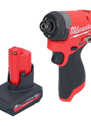 Llave de impacto inalámbrica Milwaukee M12 FID2-501 12 V 170 Nm 1/4" sin escobillas + 1x batería 5,0 Ah - sin cargador