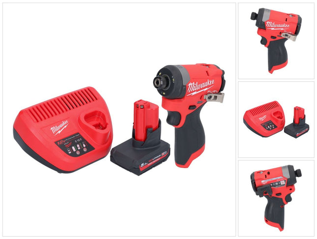 Llave de impacto a batería Milwaukee M12 FID2-501 12 V 170 Nm 1/4" sin escobillas + 1x batería 5,0 Ah + cargador
