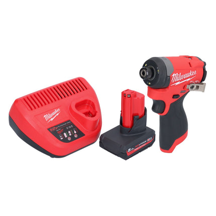 Llave de impacto a batería Milwaukee M12 FID2-501 12 V 170 Nm 1/4" sin escobillas + 1x batería 5,0 Ah + cargador