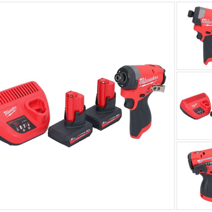 Llave de impacto a batería Milwaukee M12 FID2-502 12 V 170 Nm 1/4" sin escobillas + 2x baterías 5,0 Ah + cargador