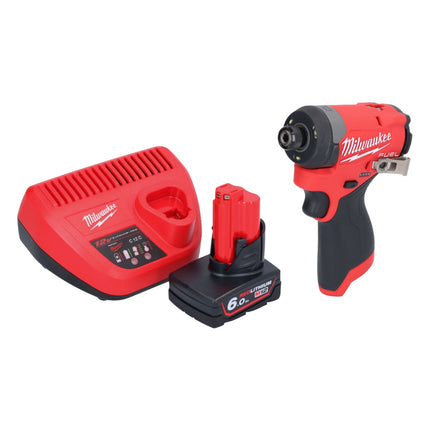 Llave de impacto a batería Milwaukee M12 FID2-601 12 V 170 Nm 1/4" sin escobillas + 1x batería 6,0 Ah + cargador