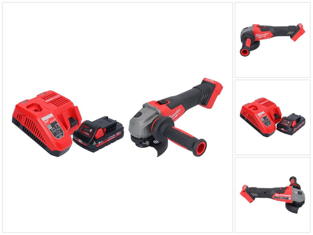 Milwaukee M18 FSAG115X-301 cordless angle grinder 18 V 115 mm brushless + 1x rechargeable battery 3.0 Ah + charger