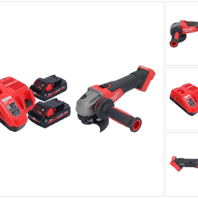 Milwaukee M18 FSAG115X-302 Amoladora angular sin cable 18 V 115 mm sin escobillas + 2x batería recargable 3,0 Ah + cargador