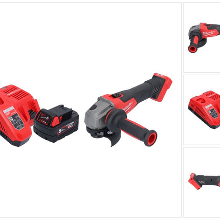 Milwaukee M18 FSAG115X-501 Amoladora angular sin cable 18 V 115 mm sin escobillas + 1x batería 5.0 Ah + cargador