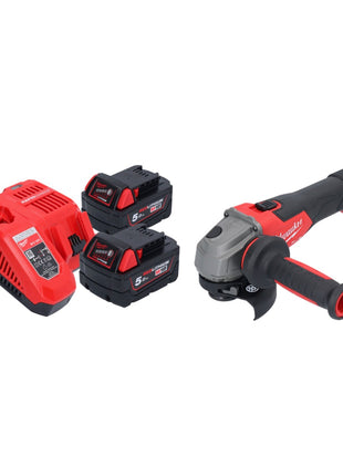 Amoladora angular a batería Milwaukee M18 FSAG115X-502 18 V 115 mm sin escobillas + 2x baterías 5,0 Ah + cargador