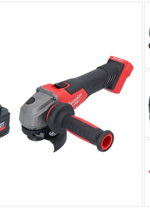 Amoladora angular a batería Milwaukee M18 FSAG115X-551 18 V 115 mm sin escobillas + 1x batería 5,5 Ah - sin cargador