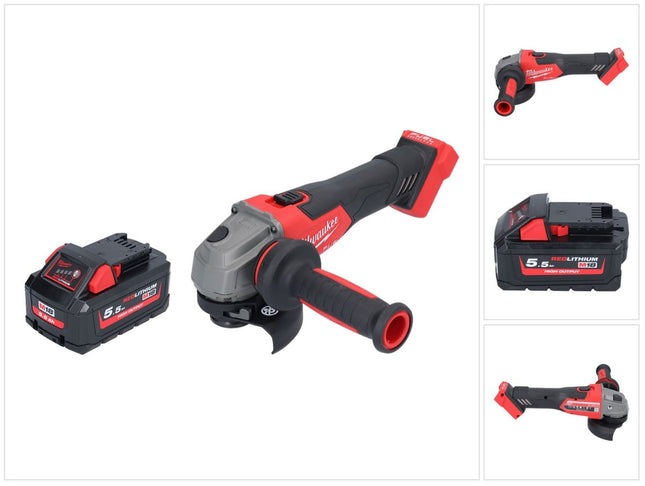 Milwaukee M18 FSAG115X-551 cordless angle grinder 18 V 115 mm brushless + 1x battery 5.5 Ah - without charger