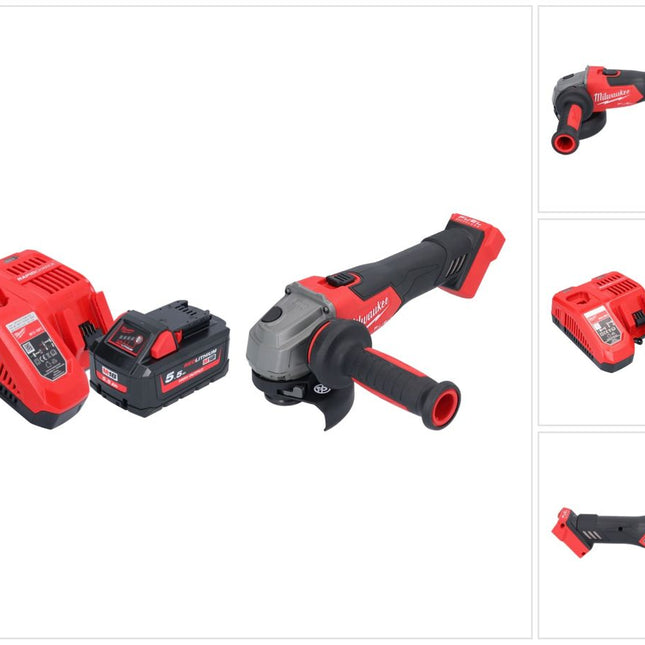 Amoladora angular a batería Milwaukee M18 FSAG115X-551 18 V 115 mm sin escobillas + 1x batería 5,5 Ah + cargador