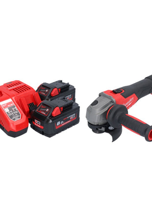 Amoladora angular a batería Milwaukee M18 FSAG115X-802 18 V 115 mm sin escobillas + 2x baterías 8,0 Ah + cargador