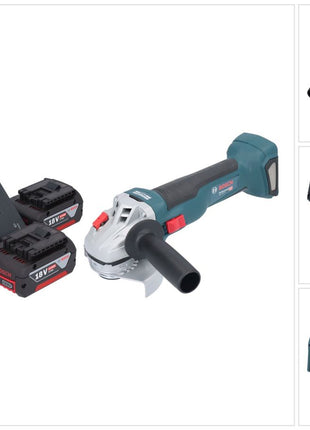 Bosch GWS 18V-10 Professional amoladora angular a batería 18 V 115 mm sin escobillas + 2x baterías 4,0 Ah + cargador