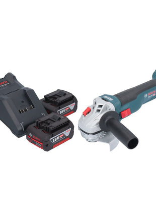 Bosch GWS 18V-10 Professional amoladora angular a batería 18 V 115 mm sin escobillas + 2x baterías 4,0 Ah + cargador